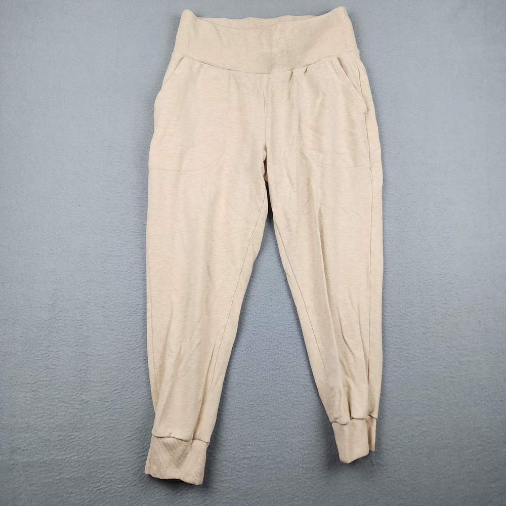 Nike Pants Womens M Beige Dri-FIT Knit Joggers Elastic Waist Lounge DB4480-141
